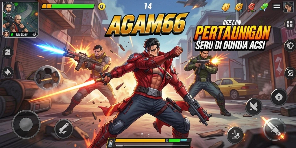 Tangkapan layar gameplay AGAM66 menunjukkan aksi pertarungan yang intens.