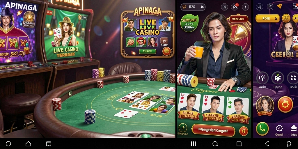 Screenshot gameplay Live Casino yang menegangkan dan interaktif di APINAGA.