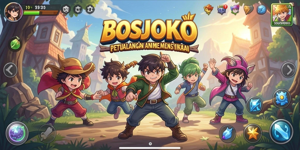 Tampilan gameplay BOSJOKO yang mengasyikkan dan penuh warna.