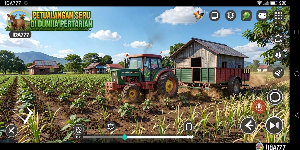 Screenshot gameplay IDA777 menampilkan aktivitas bertani yang seru dan interaktif.