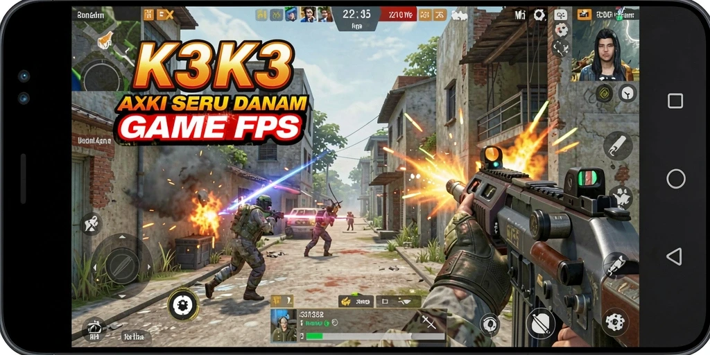 Gameplay K3K3 menampilkan pertempuran intens dan grafis yang menawan.