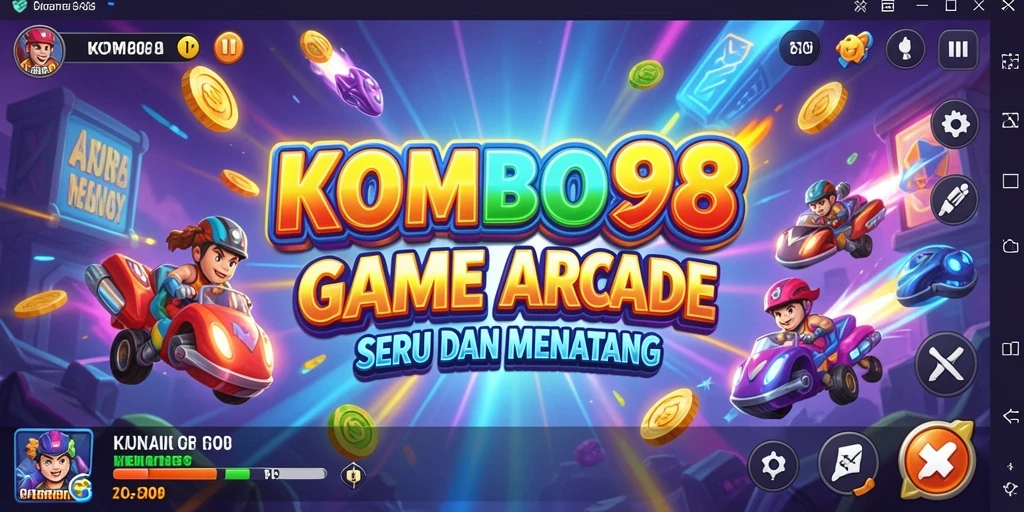 Screenshot utama menunjukkan aksi seru gameplay KOMBO88 di level menantang.