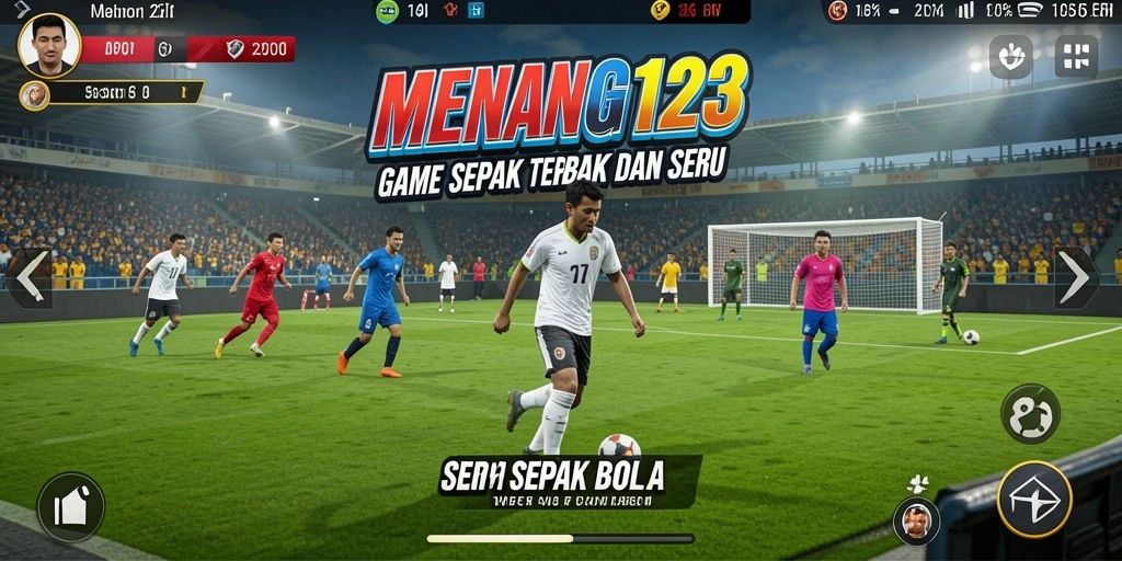 Tampilan seru gameplay sepak bola dalam MENANG123.