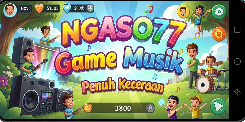 Screenshot gameplay NGASO77 yang menampilkan suasana permainan music.