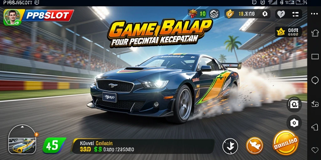 Tangkapan layar gameplay PP8SLOT menampilkan balapan yang mendebarkan dan grafis luar biasa.