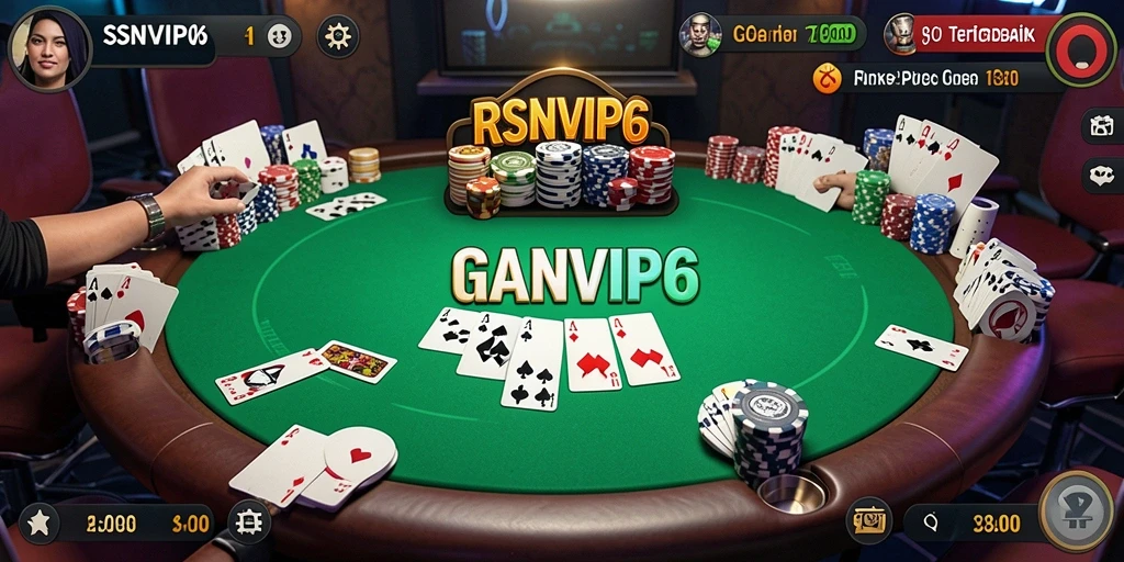 Screenshot gameplay RSNVIP6 menampilkan meja Poker yang seru.