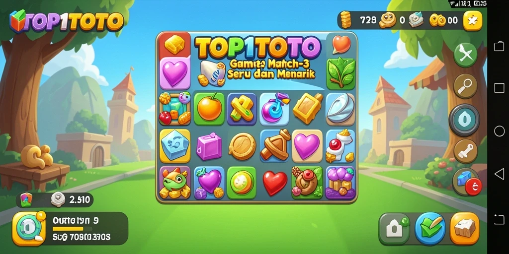 Tampilan gameplay seru dalam TOP1TOTO yang penuh warna.