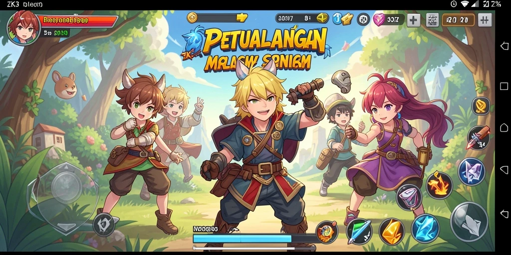 Screenshot ZK3 menampilkan pertarungan seru dengan karakter Anime.